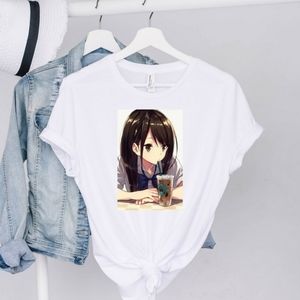 Custom Anime Girl Drinking Coffee TShirt